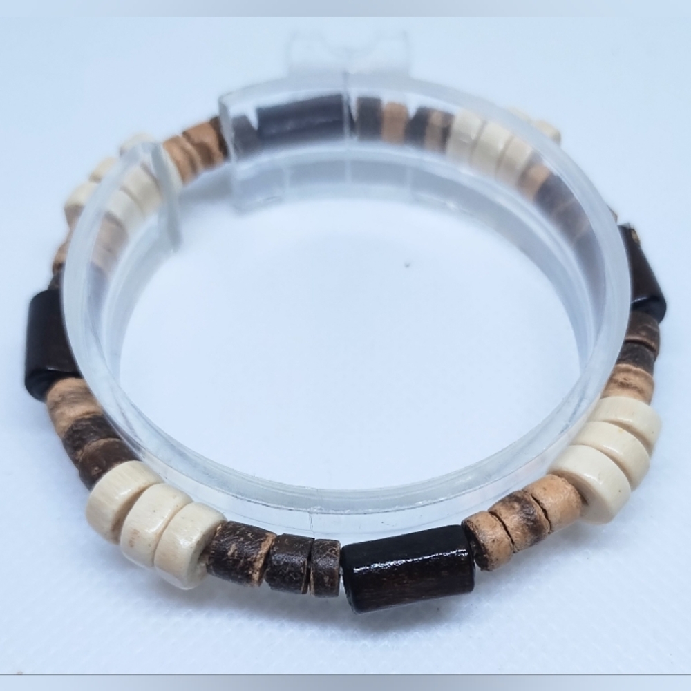 Elegant Brown and Cream‎ Beaded Bracelet F63